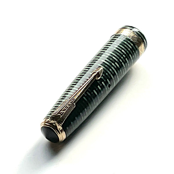 Parker Vacumatic EMERALD PEARL Cap CHEVRON BAND SLENDER Size