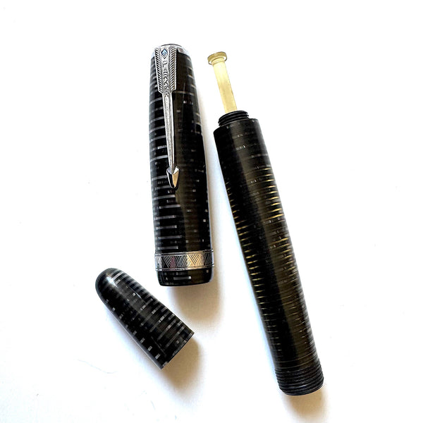 Parker Vacumatic SILVER PEARL Cap, Barrel, Pump and End Cap Standard Size