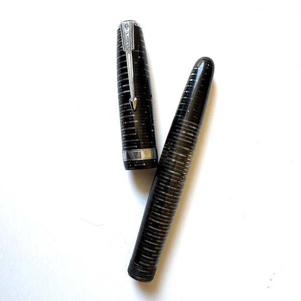 Parker Vacumatic SILVER PEARL Cap, Barrel, Pump and End Cap Standard Size