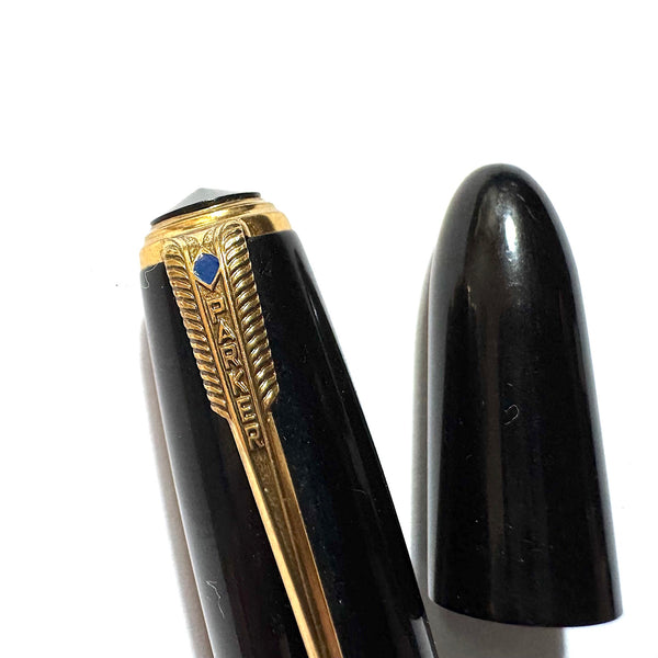 Parker Vacumatic LAMINATED BLACK Barrel, Cap,and End Cap For Demi Size USA