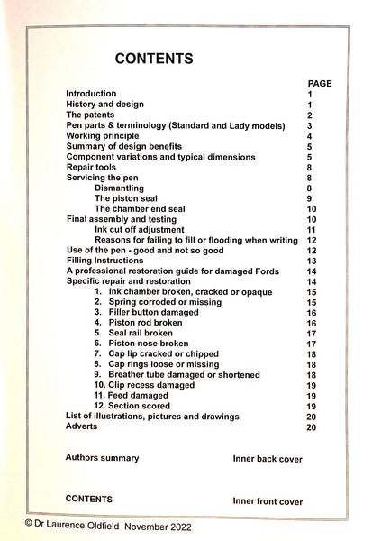 Ford's Patent Pen Repair Manual