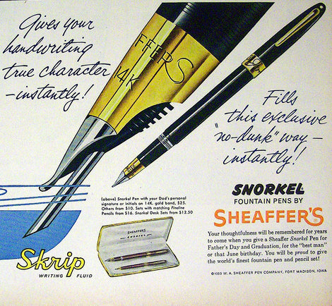 Sheaffer Snorkel Caps and Clips