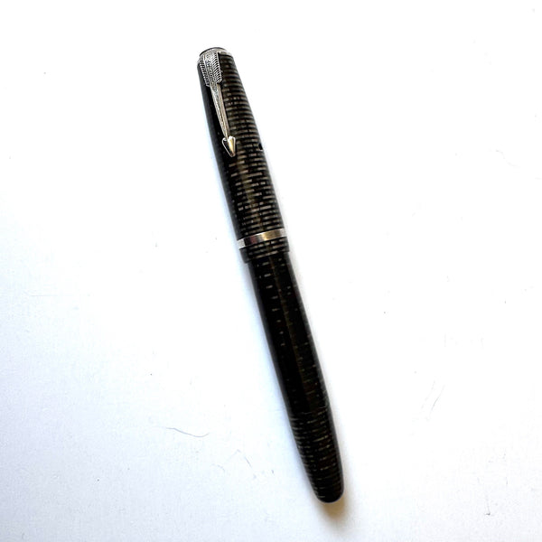 Parker Vacumatic SILVER PEARL Cap, Barrel, Pump and End Cap DEMI Size CANADA