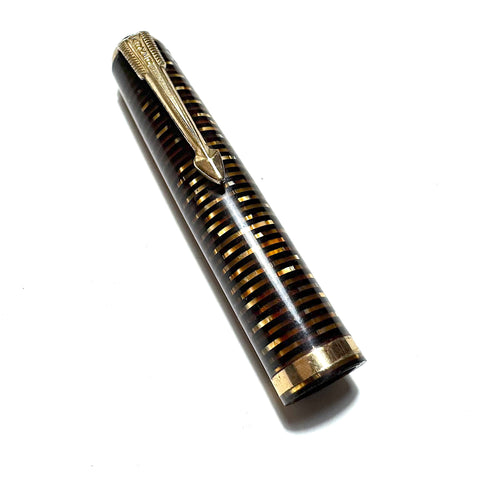 Parker Vacumatic Pencil Top, Clip, Jewel and Bushing Screw Golden Brown