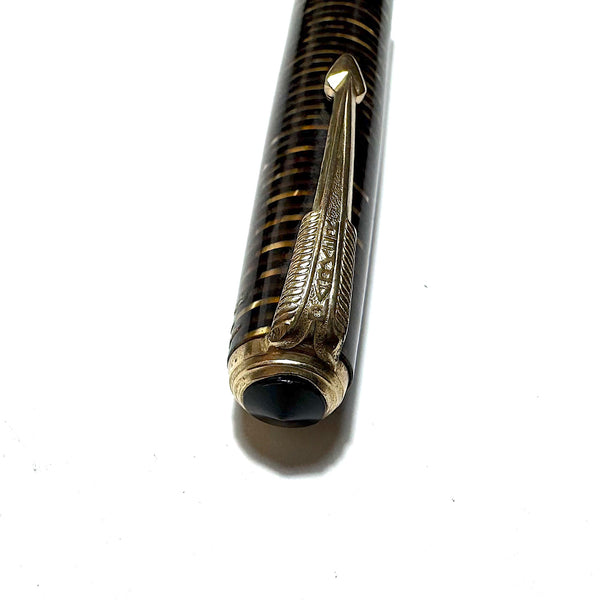 Parker Vacumatic Pencil Top, Clip, Jewel and Bushing Screw Golden Brown