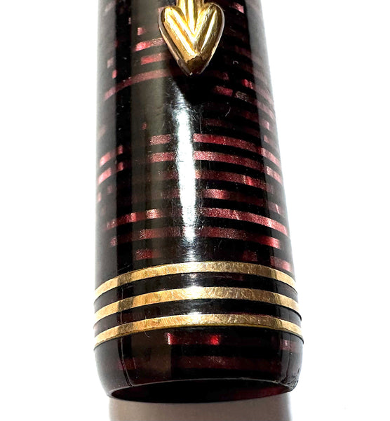 Parker Vacumatic Cap Burgundy Pearl Triple Cap Bands Small / Demi Size